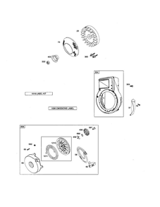 Blower Housing/Rewind Starter Diagram and Parts List for 95312-0266-E1  Briggs and Stratton Engine